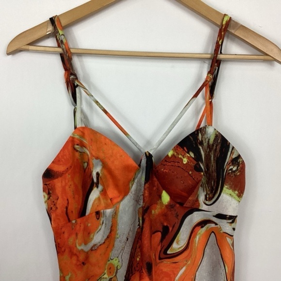 Urban Outfitters Pretty Please Cutout Dress Size Medium Orange - Picture 4 of 9